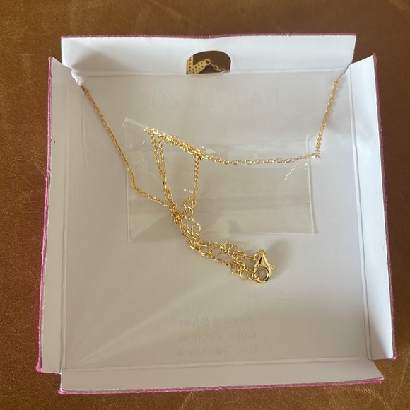 Rachel Zoe 14KT 925 Sterling CZ Gold plated Necklace. New - Picture 6 of 7